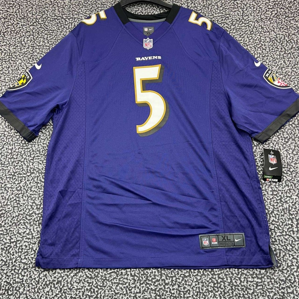 Baltimore Ravens Flacco #5 Jersey Shirt Men Extra Large Nike Short Sleeve New XL